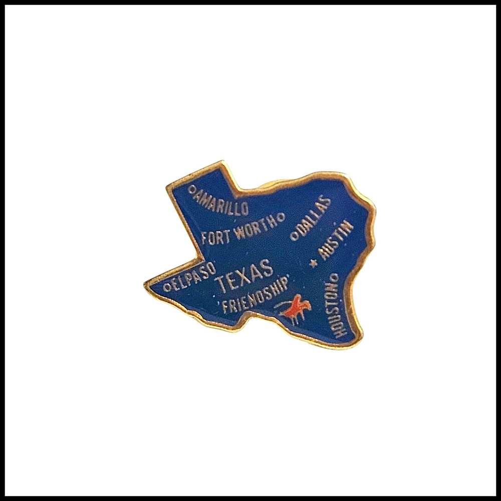 Texas State Pride Souvenir Pin Cities Cowboy Enamel Lapel Brooch